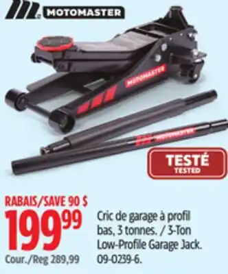 Canadian Tire MotoMaster 3-Ton Low-Profile Garage Jack offer