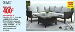 Canadian Tire CANVAS Renfrew Dining Sectional Set, 3-Pc. Sofa, single-arm loveseat and adjustable coffee table offer