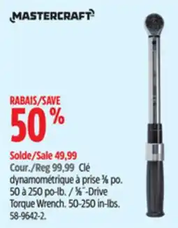 Canadian Tire Mastercraft 3⁄8˝-Drive Torque Wrench offer