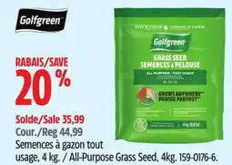 Canadian Tire Golfgreen All-Purpose Grass Seed, 4kg offer