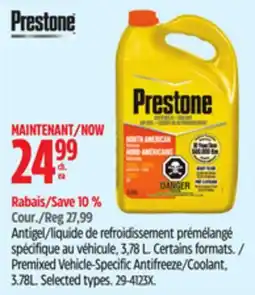 Canadian Tire Prestone Premixed Vehicle-Specific Antifreeze/Coolant, 3.78L offer