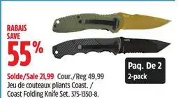 Canadian Tire Coast Folding Knife Set offer