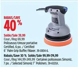 Canadian Tire Certified 6˝ Palm Grip Buffer/Waxer offer