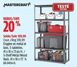 Canadian Tire Mastercraft 5-Shelf Metal/Wood Rack offer