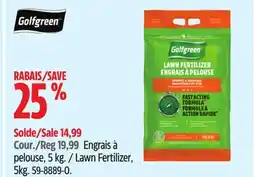 Canadian Tire Golfgreen Lawn Fertilizer offer