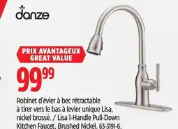 Canadian Tire Danze Lisa 1-Handle Pull-Down Kitchen Faucet, Brushed Nickel offer