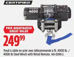 Canadian Tire Certified 4000-lb Steel Winch with Wired Remote offer