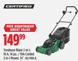 Canadian Tire Certified 10A Corded 2-in-1 Mower, 14˝ offer