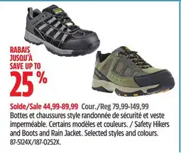 Canadian Tire Safety Hikers and Boots and Rain Jacket offer