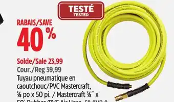 Canadian Tire Mastercraft 3⁄8˝ x 50´ Rubber/PVC Air Hose offer