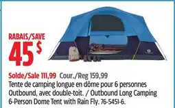 Canadian Tire Outbound Long Camping 6-Person Dome Tent with Rain Fly offer