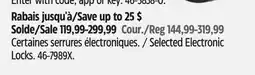 Canadian Tire Yale Selected Electronic Locks offer