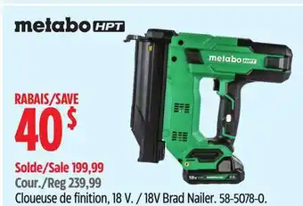 Canadian Tire Metabo 18V Brad Nailer offer