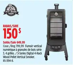Canadian Tire PIT BOSS 3-Series Digital 4-Rack Wood Pellet Vertical Smoker offer