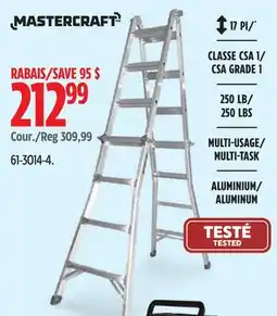 Canadian Tire Mastercraft CSA Grade 1 Aluminum Multi-Task Ladder, 17-ft, 250-lb offer