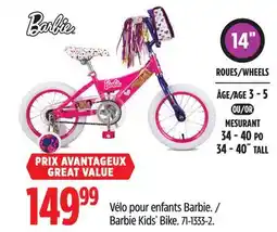 Canadian Tire Barbie Kids' Bike offer