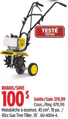 Canadian Tire 43cc Gas Tine Tiller, 19˝ offer