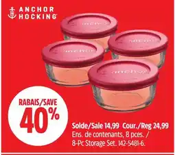 Canadian Tire Anchor Hocking 8-Pc Storage Set offer