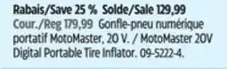 Canadian Tire Motomaster 20V Digital Portable Tire Inflator offer