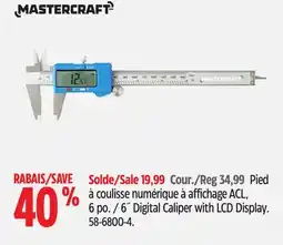 Canadian Tire Mastercraft 6 Digital Caliper with LCD Display offer