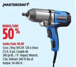 Canadian Tire Mastercraft 1⁄2˝ Impact Wrench, 7.5A offer