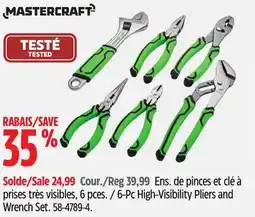 Canadian Tire Mastercraft 6-Pc High-Visibility Pliers and Wrench Set offer