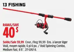 Canadian Tire 13 Fishing Void Spinning Combo, Medium Fast, 6´6˝ offer