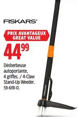 Canadian Tire Fiskars 4-Claw Stand-Up Weeder offer
