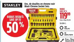 Canadian Tire Stanley Black Chrome Socket Sets offer