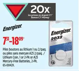 Canadian Tire Lithium Coin, 1 or 2-Pk or A23 Mercury-Free Batteries, 2-Pk offer