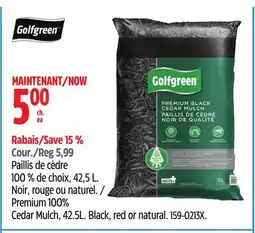 Canadian Tire Golfgreen Premium 100% Cedar Mulch, 42.5L offer