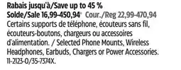 Canadian Tire Selected Phone Mounts, Wireless Headphones, Earbuds, Chargers or Power Accessories offer