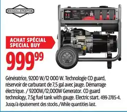 Canadian Tire Briggs & Stratton 9200W/12,000W Generator offer