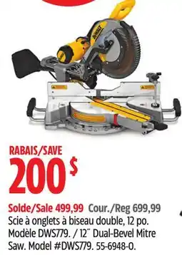 Canadian Tire 12˝ Dual-Bevel Mitre Saw offer