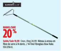Canadian Tire Darden Club 14-Tine Fibreglass Bow Rake offer