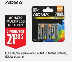 Canadian Tire NOMA Alkaline Batteries, 16/AAA offer