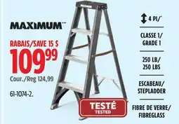 Canadian Tire MAXIMUM Grade 1 Heavy-Duty Fiberglass Industrial Step Ladder, 4-ft, 250-lb Load Capacity offer