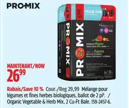 Canadian Tire Pro-Mix Organic Vegetable & Herb Mix, 2 Cu-Ft Bale offer
