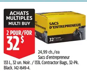 Canadian Tire 133L Contractor Bags, 32-Pk. Black offer