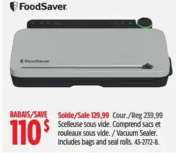 Canadian Tire FoodSaver Vacuum Sealer offer