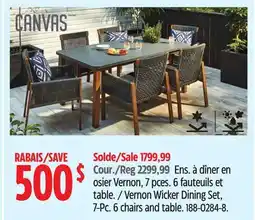 Canadian Tire Vernon Wicker Dining Set, 7-Pc offer
