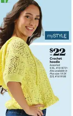 Giant Tiger mySTYLE Crochet hoodie offer