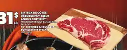 Provigo BIFTECK DE CÔTES DÉSOSSÉ PC BŒUF ANGUS CERTIFIÉ | PC CERTIFIED ANGUS BEEF BONELESS RIB STEAK offer