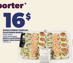 Provigo SUSHI FORMAT FAMILIAL CALIFORNIA BENTO, 30 UN./645 G | BENTO CALIFORNIA FAMILY PACK SUSHI offer