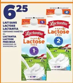 Provigo LAIT SANS LACTOSE LACTANTIA, 2 L | LACTANTIA LACTOSE FREE MILK offer