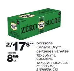 Provigo BOISSONS CANADA DRY, 12x355 mL | CANADA DRY offer