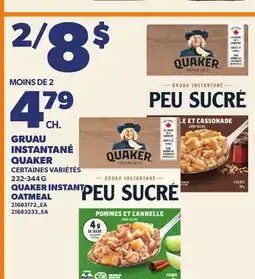 Provigo GRUAU INSTANTANÉ QUAKER, 232-344 G | QUAKER INSTANT OATMEAL offer