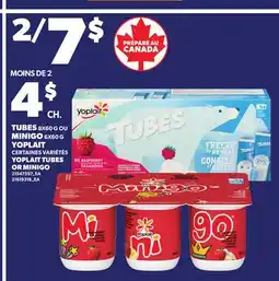 Provigo TUBES, 8X60 G OU MINIGO 6X60 G, YOPLAIT | YOPLAIT TUBES OR MINIGO offer