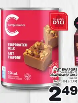 Marches Tradition COMPLIMENTS EVAPORATED MILK offer