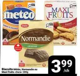 Pasquier Biscuits Météo, Normandie ou Maxi Fruits Dare offer